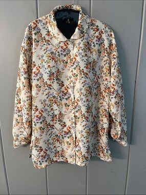 Joliet Tokyo Blouse Floral Beige Fall Flowers Romantic Cottage Bohemian Autumn